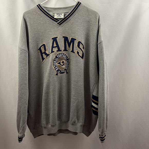 St Louis Rams Sweatshirt Size 2XL Gray Vtg Lee Sports Pullover Varsity Style - Picture 9 of 9